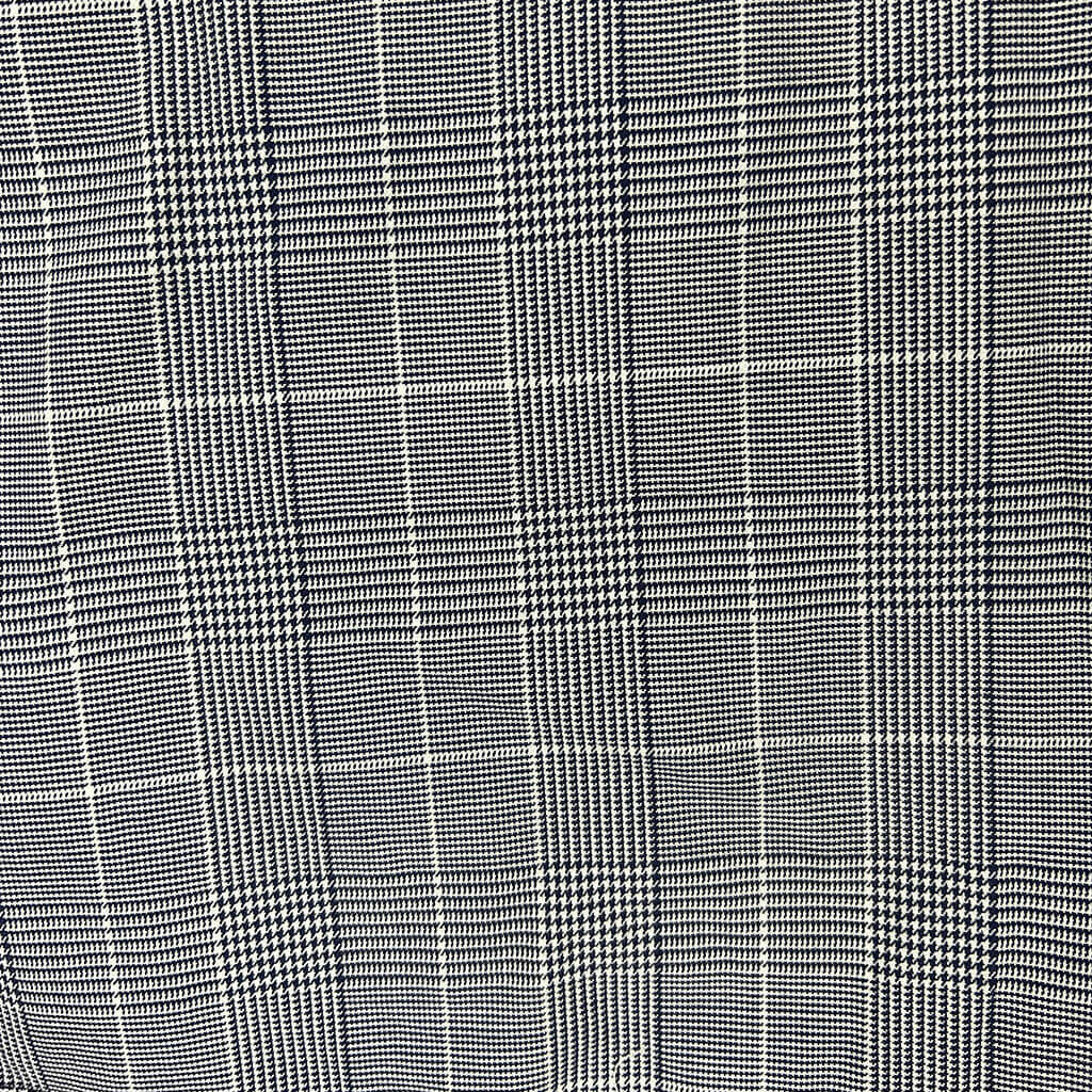 Navy And White Check Men's Shirt Fabric Detail