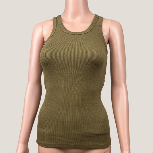 Worn Earth Tank in Tan Front