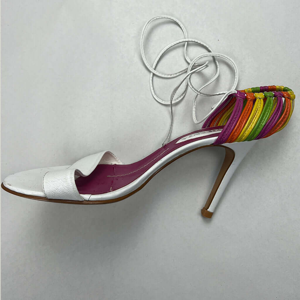 Vincenza High Heel Rainbow Trim Sandals Side