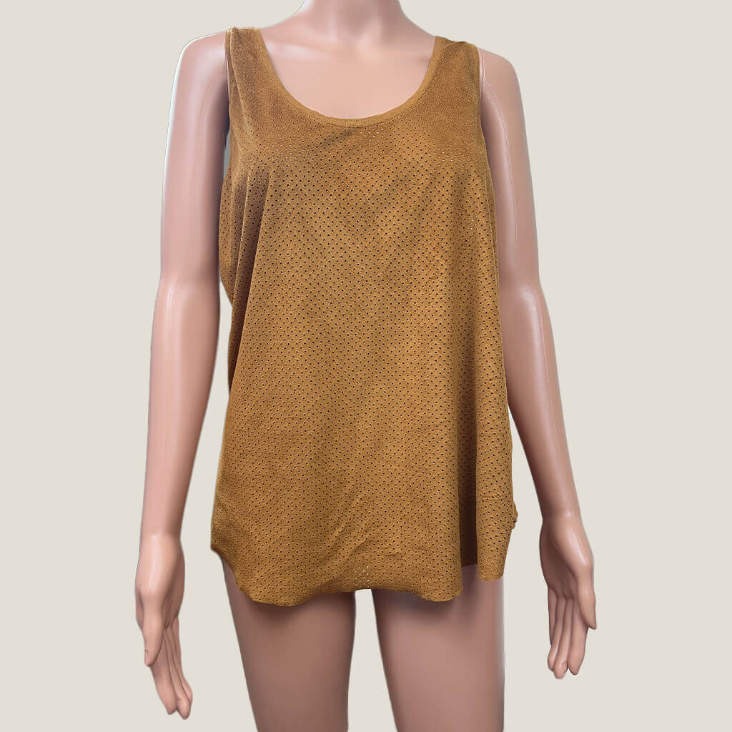 Zara Tan Sleeveless Tank Top Front