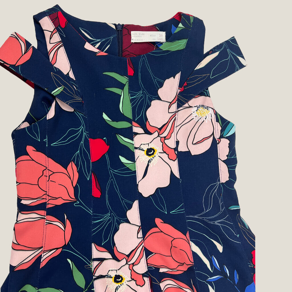 Zara kids floral dress bust detail