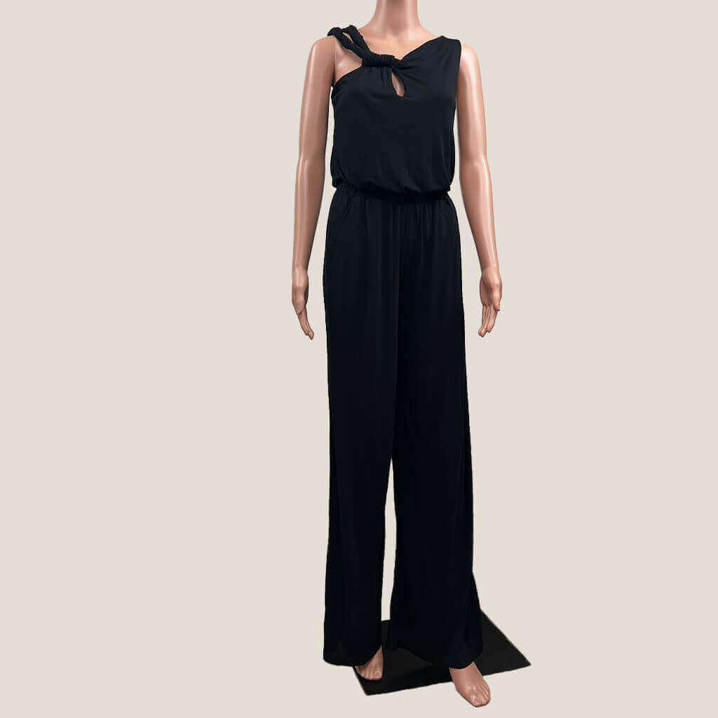 ASOS Black Sleeveless Jumpsuit Front