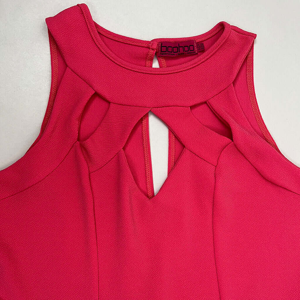 boohoo hot pink plus size dress collar