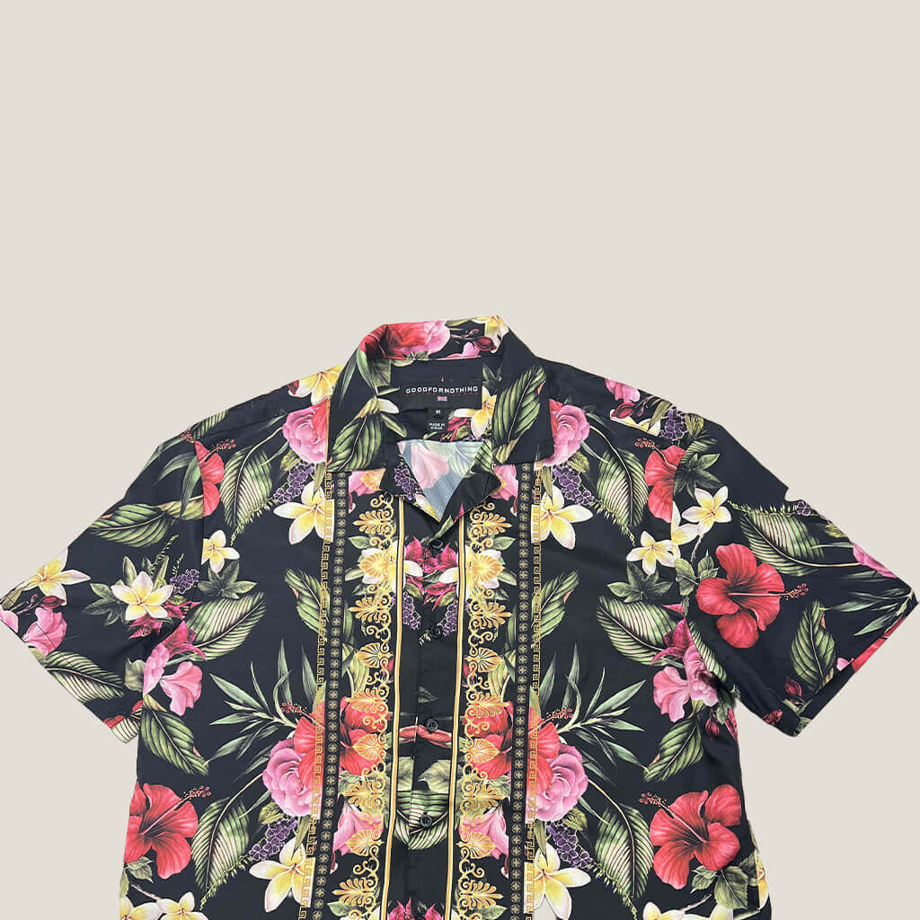 Good For Nothing Men's Floral Shirt Chest Detail