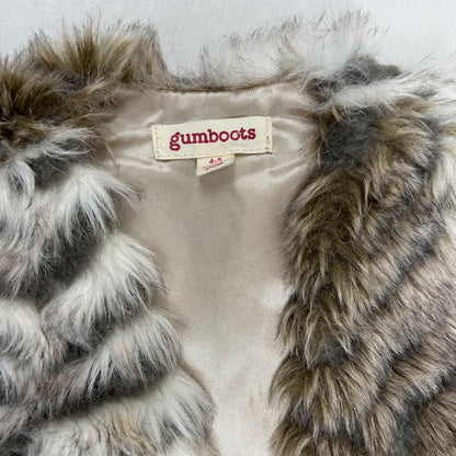 Gumboots faux fur vest detail of top