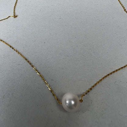 Cultured Freshwater White Pearl Necklace With Chain